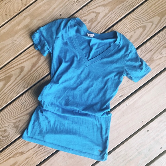 PINK Victoria's Secret Tops - PINK VS - Blue V-Neck Tee